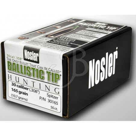 NOSLER 308 dia. 165 Gr. Spitzer Hunting Ballistic Tip cal. 308