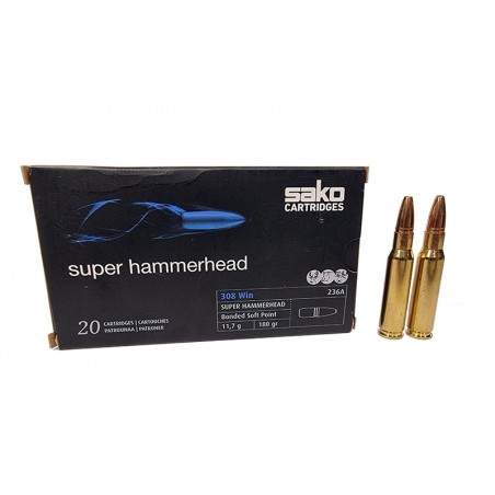 SAKO munizioni cal. 308 Win. 180 gr. SUPER HAMMERHEAD 236A