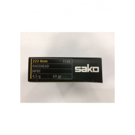 CARTUCCE SAKO CAL. 223 REM RACEHEAD PESO (69/4.5) PALLA HPBT Sierra Match King