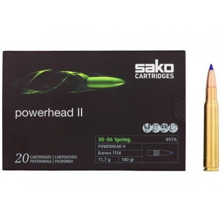 SAKO MUNIZ. CAL.30-06 POWERHEAD II BARNES TTSX 180 GRS 497A