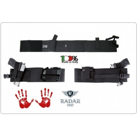 RADAR FONDINA IN CUOIO NERO PER LARGE AUTO AMBODESTRA TANGA ALL IN