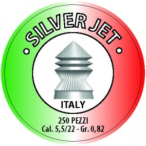 Piombini calibro 5,5 modello Silver Jet peso 0,82 gr. confezione da 250 pezzi.