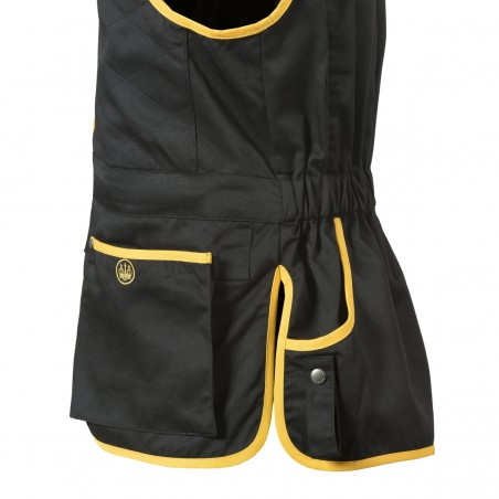 Beretta Trap Cotton Vest - Black With Yellow Trim