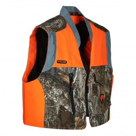 Gilet da caccia di marca Univers modello top camo u-tex edge / arancio