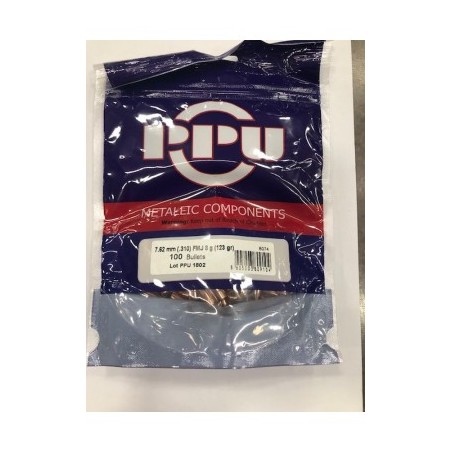 Ogive di marca PPU calibro 30 (308) SOFT POINT 180 grani confezione da 100 pezzi.