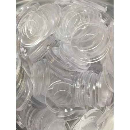 Dischetti trasparenti in plastica cal.24 confezioni da 250 pezzi