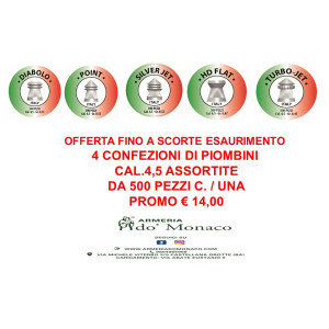 Promo 4 scatole assortite cal.4,5