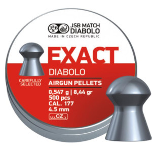 Piombini di marca JSB calibro 4,5 exact diablo peso 0,547 gr confezione da 500 pezzi.