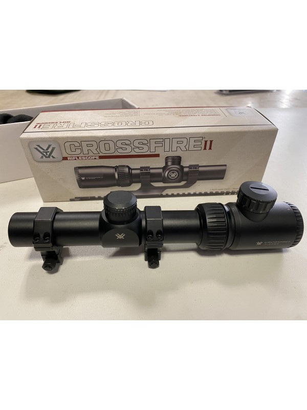 Ottica di marca vortex modello crossfire II 1-4X24 con anelli fissi contessa