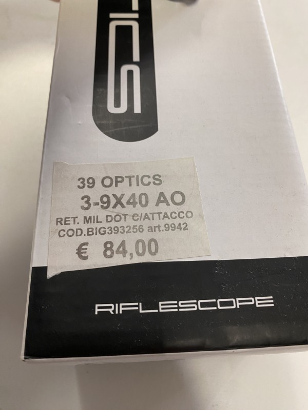 39 optics ottica 3-9x40 usata