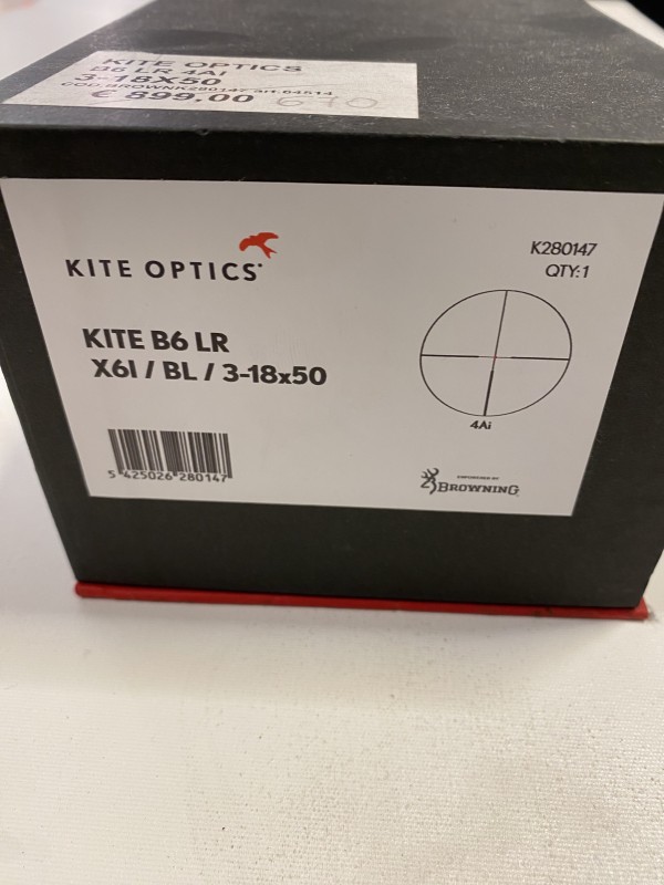 Ottica di marca Kite Optics modello B6 LR 4Ai black 3-18x50