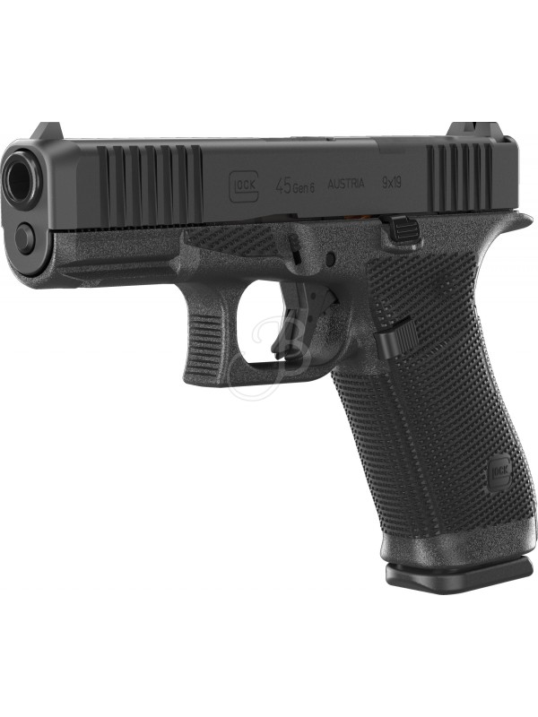 Pistola semiautomatica di marca Glock calibro 9x19 luger modello 45