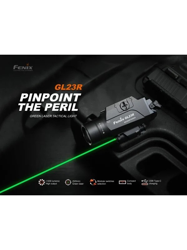 Fenix torcia GL23R 1200 lumen + laser verde