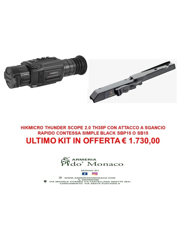 Hikmicro thunder scope 2.0 TH35P CON ATTACCO CONTESSA SIMPLE BLACK