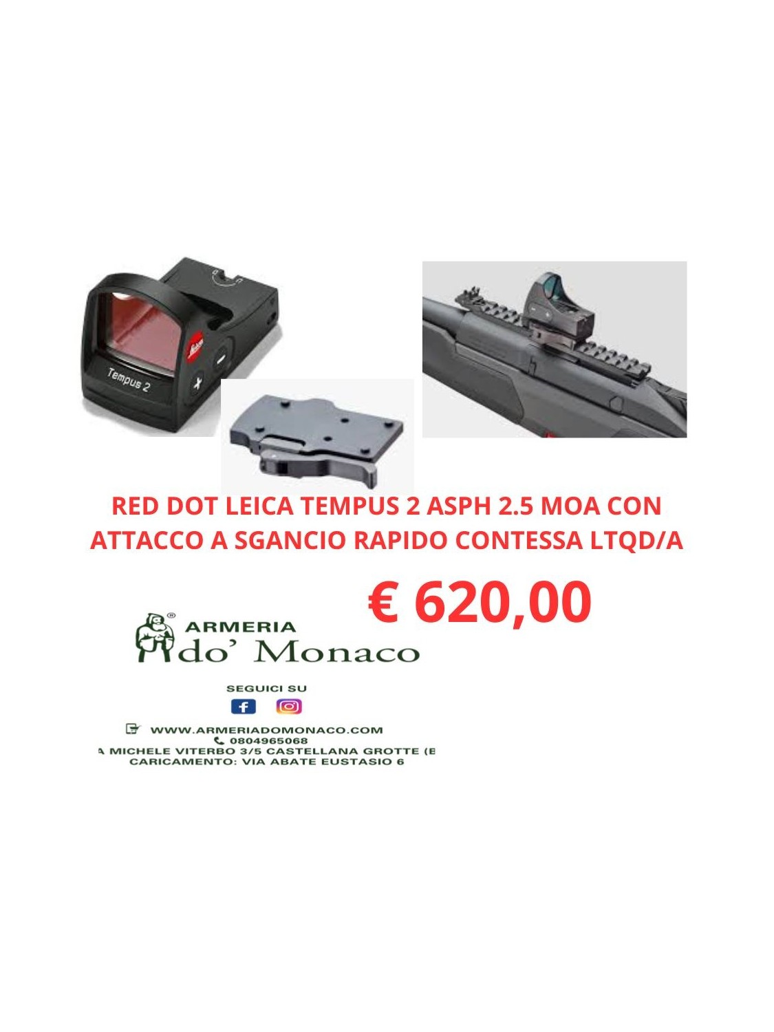 Leica tempus 2 asph 2.5 moa + attacco contessa