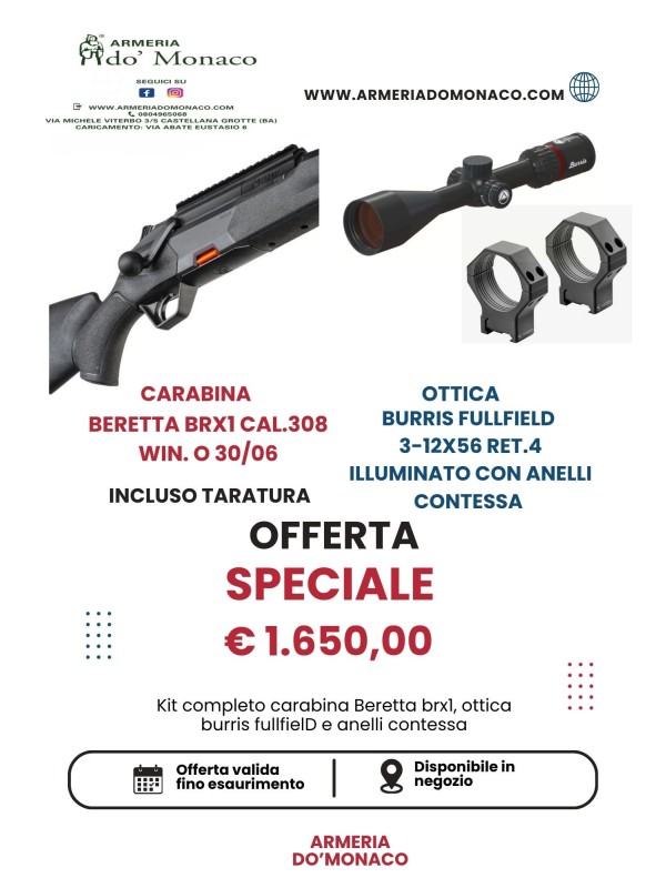Carabina strighpull di marca P. Beretta calibro 30-06 o 308 win.