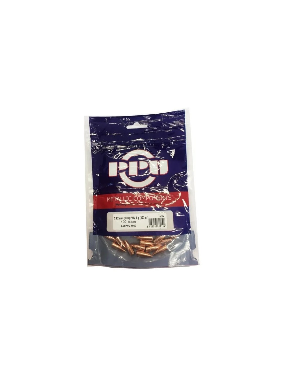 Ogive PPU 7,62 FMJ 123 GR.