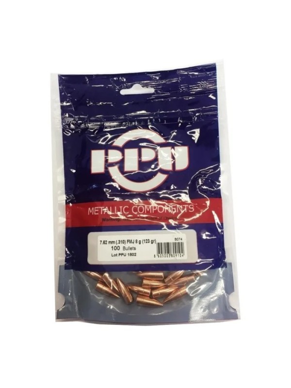 Ogive PPU 7,62 FMJ 123 GR.