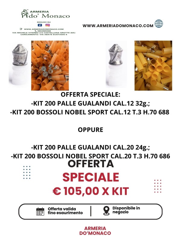 KIT OFFERTA PALLE GUALANDI CALIBRO 12 O 20