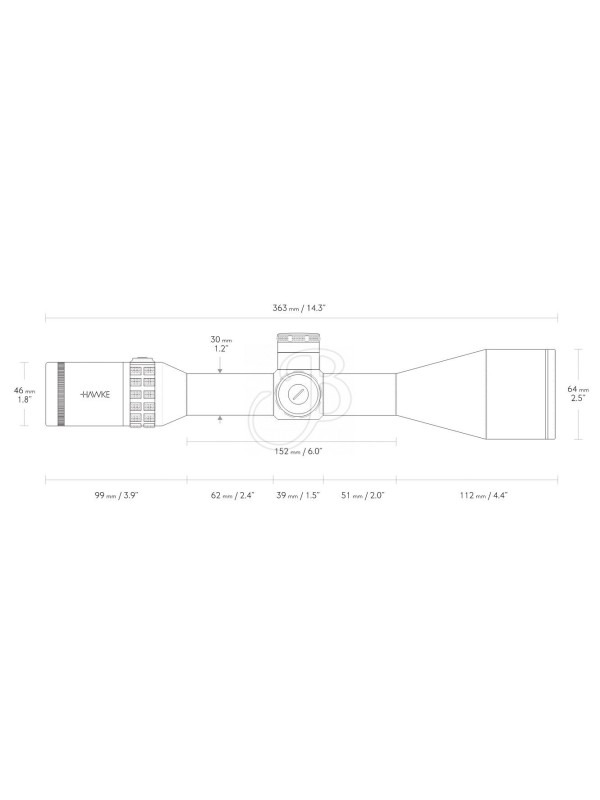 Ottica Hawke sidewinder 30 SF 6-24X56 SF Half mil usata