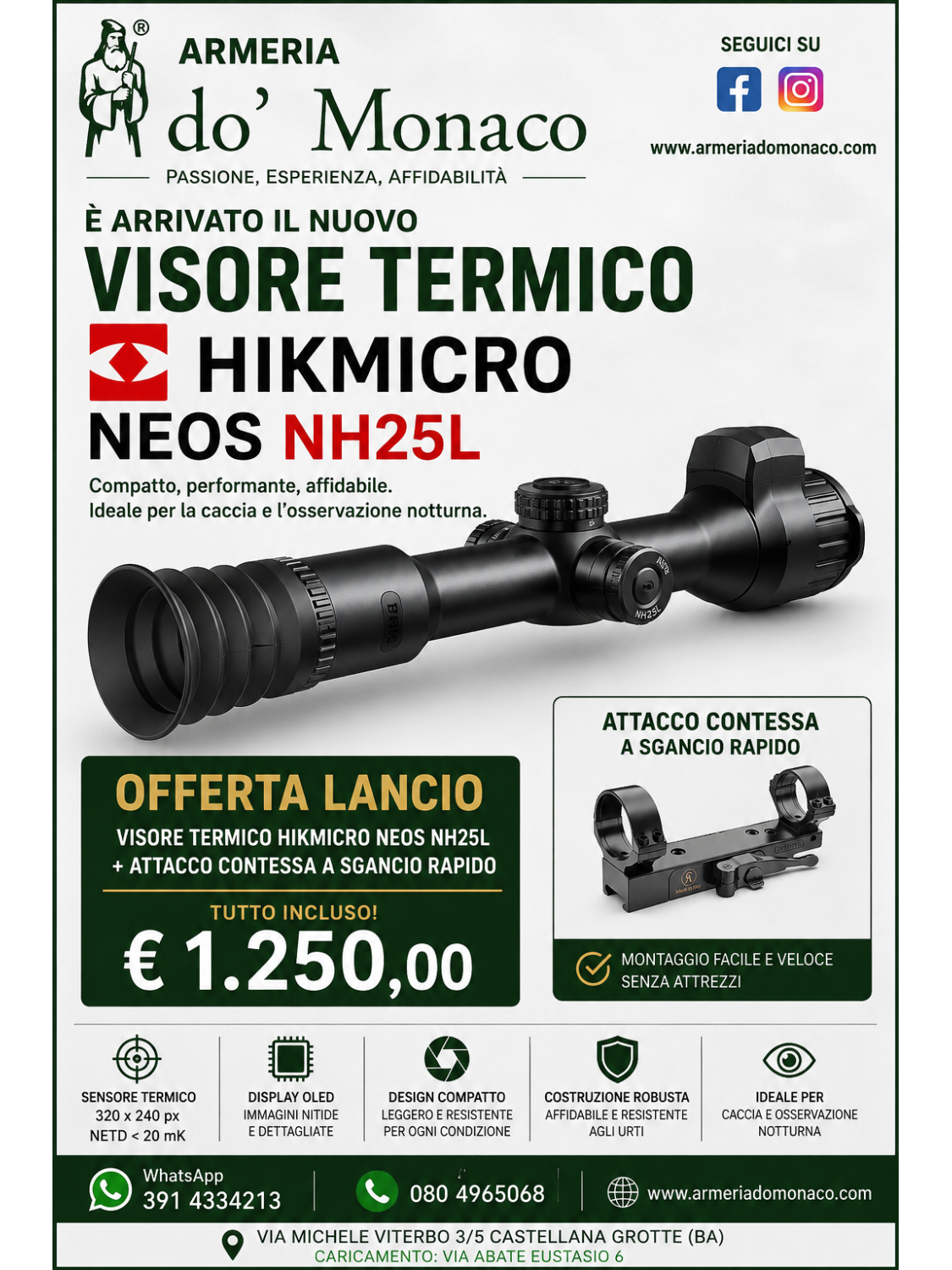 Ottica termica Hikmicro Neos NH25L - 320 x 240