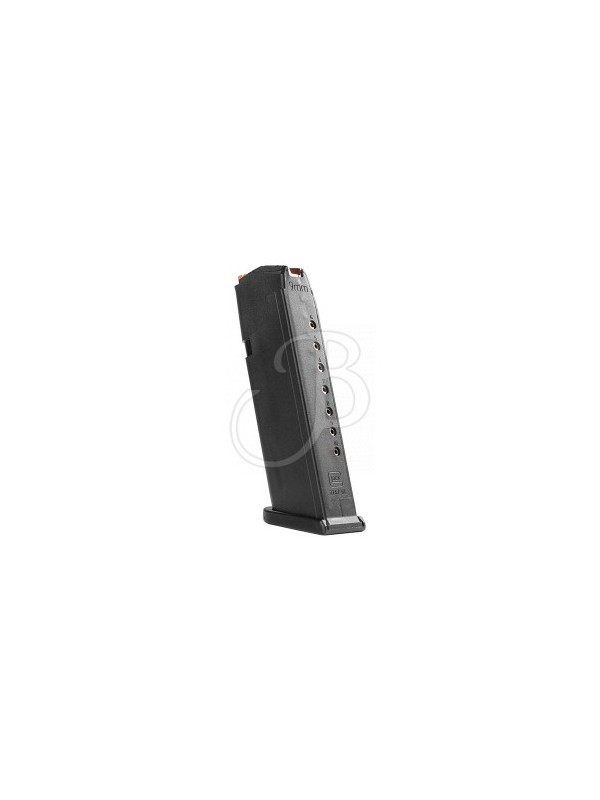 Caricatore di marca Glock calibro 9mm modello 19 da 17 colpi.