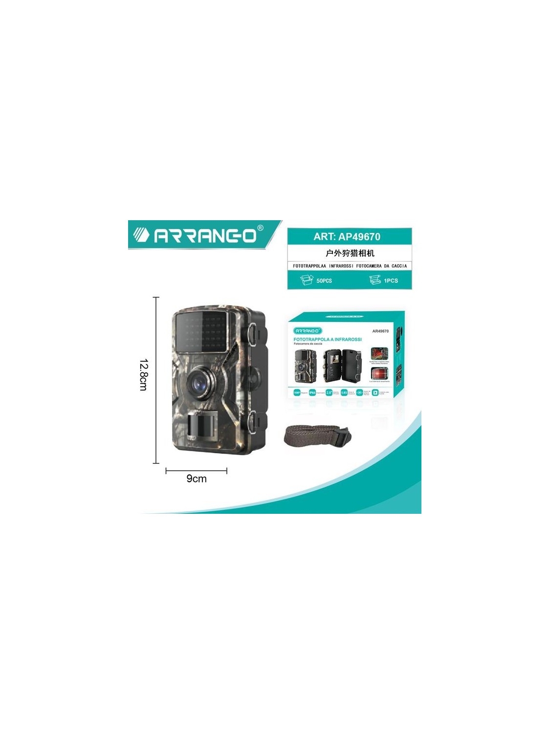 Fototrappola a infrarossi AR49670 di marca Arranc-o