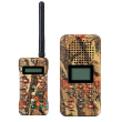 Richiamo acustico elettronico digitale mimetico con telecomando, antenna, display e altoparlante integrato.