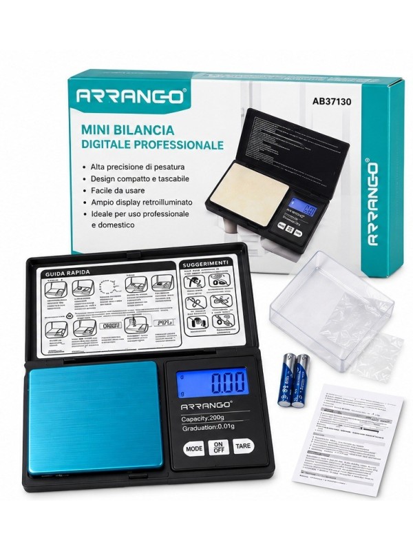 Mini Bilancia Digitale Professionale di Precisione 200 g / 0,01 g